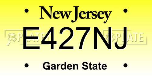 E427NJ New Jersey License Plate