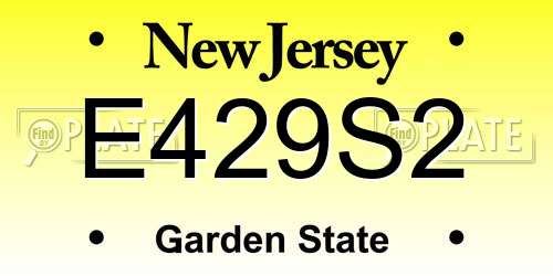 E429S2 New Jersey License Plate