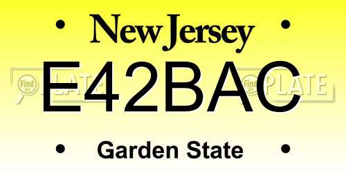 E42BAC New Jersey License Plate