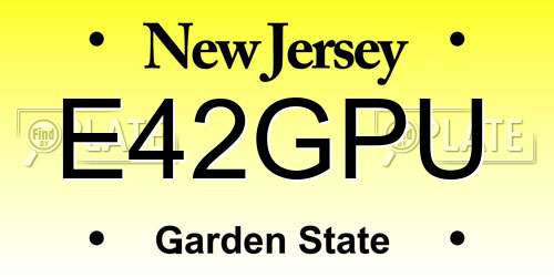 E42GPU New Jersey License Plate