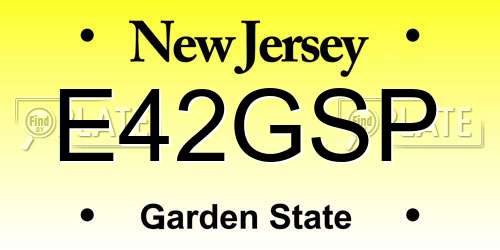 E42GSP New Jersey License Plate