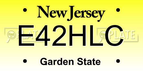 E42HLC New Jersey License Plate