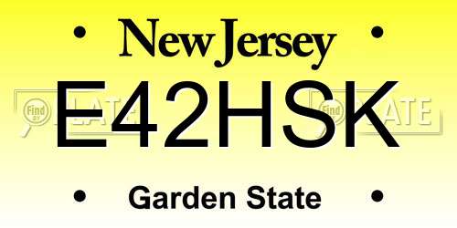 E42HSK New Jersey License Plate