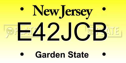 E42JCB New Jersey License Plate