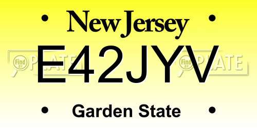 E42JYV New Jersey License Plate