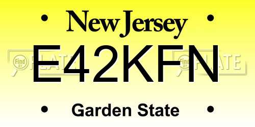 E42KFN New Jersey License Plate