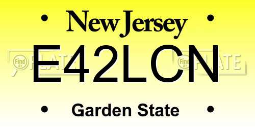 E42LCN New Jersey License Plate