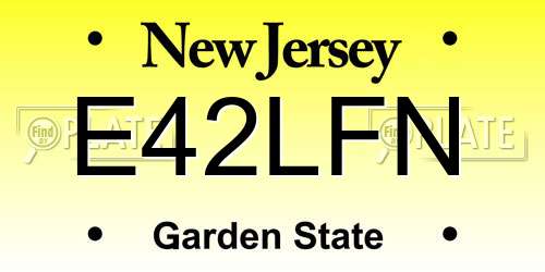 E42LFN New Jersey License Plate