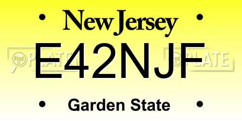 E42NJF New Jersey License Plate