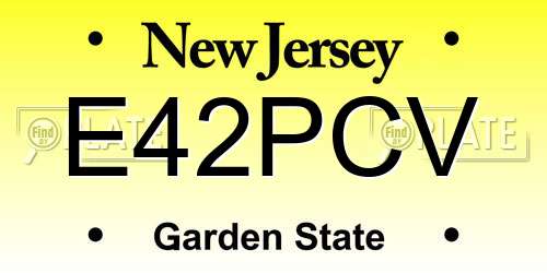 E42PCV New Jersey License Plate