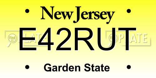 E42RUT New Jersey License Plate