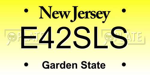E42SLS New Jersey License Plate