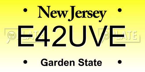 E42UVE New Jersey License Plate