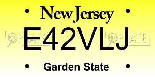 E42VLJ New Jersey License Plate
