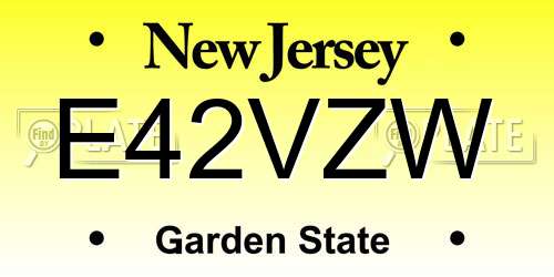 E42VZW New Jersey License Plate