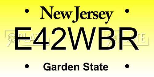 E42WBR New Jersey License Plate