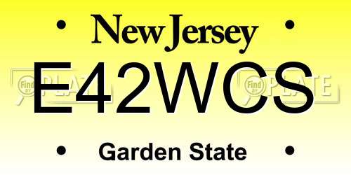 E42WCS New Jersey License Plate