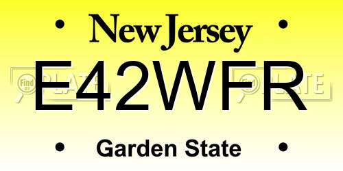 E42WFR New Jersey License Plate