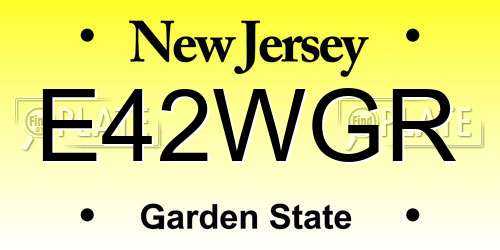 E42WGR New Jersey License Plate