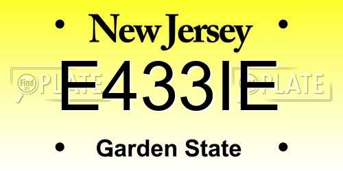 E433IE New Jersey License Plate