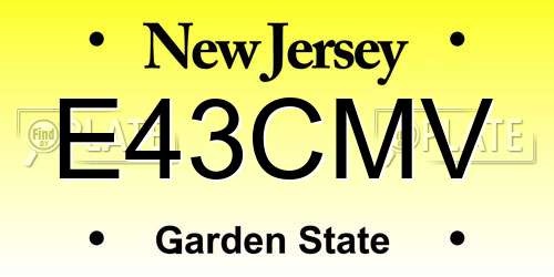 E43CMV New Jersey License Plate