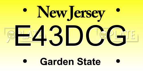 E43DCG New Jersey License Plate
