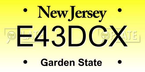 E43DCX New Jersey License Plate