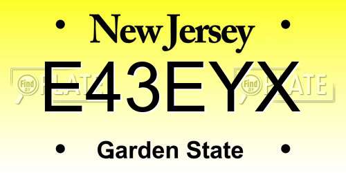 E43EYX New Jersey License Plate