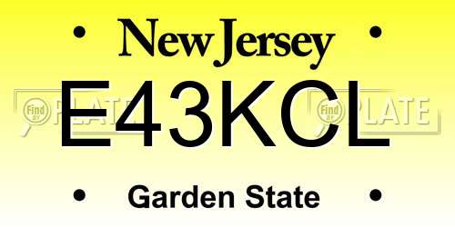 E43KCL New Jersey License Plate