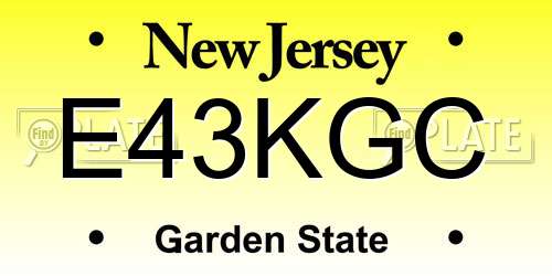 E43KGC New Jersey License Plate