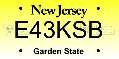E43KSB New Jersey License Plate