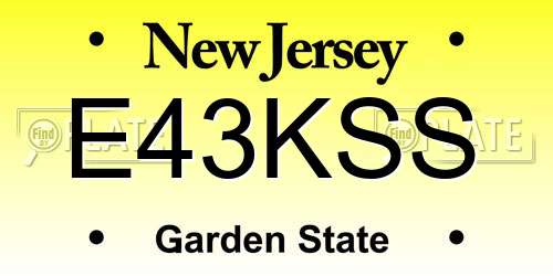 E43KSS New Jersey License Plate