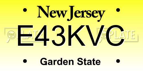 E43KVC New Jersey License Plate