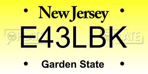 E43LBK New Jersey License Plate