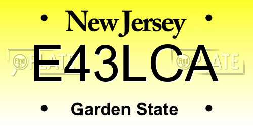E43LCA New Jersey License Plate