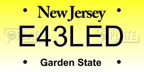 E43LED New Jersey License Plate