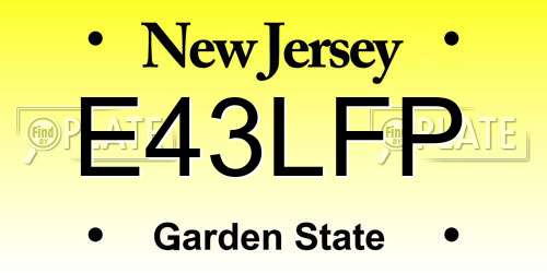 E43LFP New Jersey License Plate