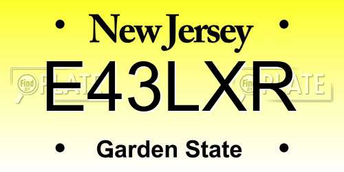 E43LXR New Jersey License Plate