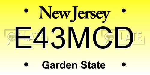 E43MCD New Jersey License Plate