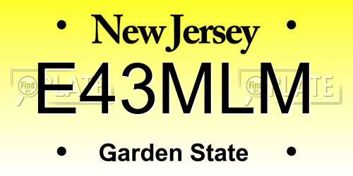 E43MLM New Jersey License Plate