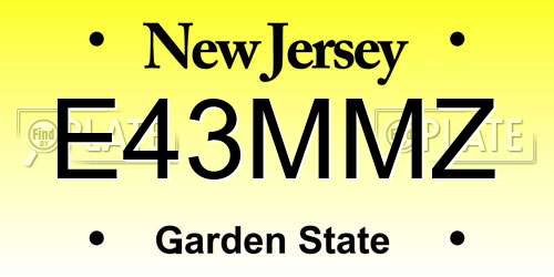 E43MMZ New Jersey License Plate