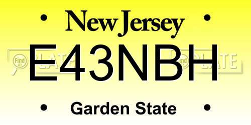 E43NBH New Jersey License Plate