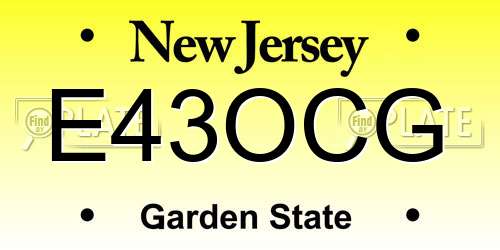 E43OCG New Jersey License Plate