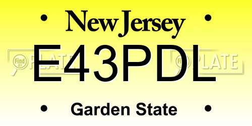 E43PDL New Jersey License Plate