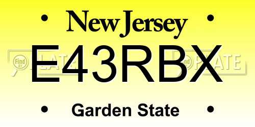 E43RBX New Jersey License Plate