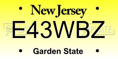 E43WBZ New Jersey License Plate