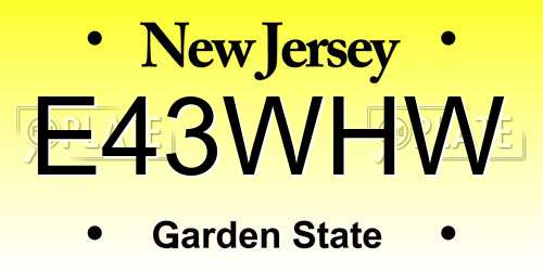 E43WHW New Jersey License Plate