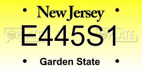E445S1 New Jersey License Plate