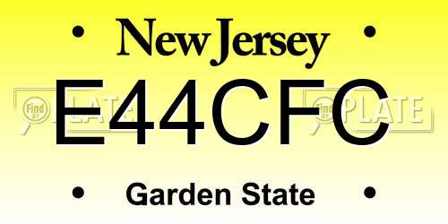 E44CFC New Jersey License Plate