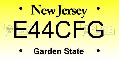 E44CFG New Jersey License Plate